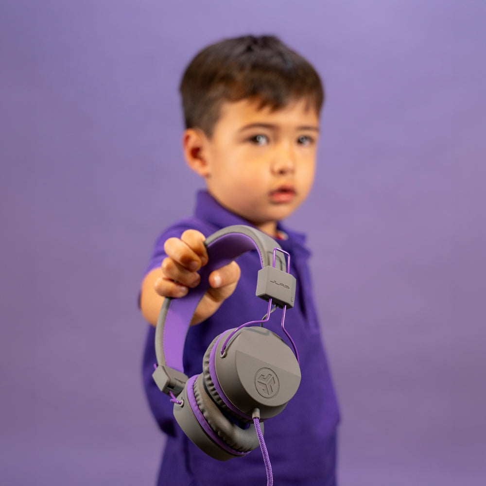 JBuddies Studio On-Ear Kids Wired Headphones Graphite/Violet - Image 4